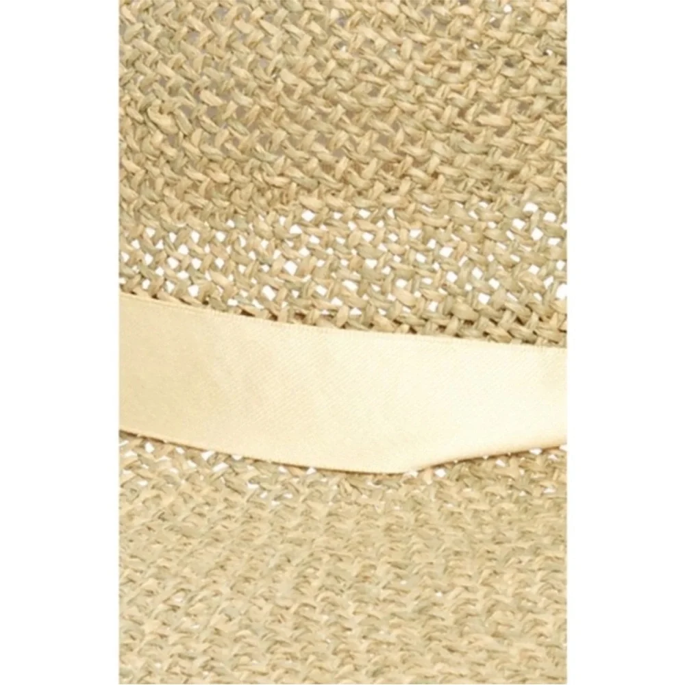 NEW Nordstrom Floppy Straw Sun Hat Natural Combo